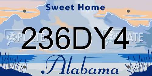 236DY4 Alabama License Plate