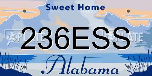 236ESS Alabama License Plate