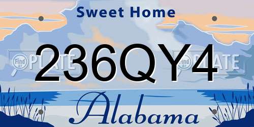 236QY4 Alabama License Plate