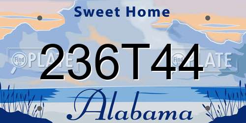 236T44 Alabama License Plate