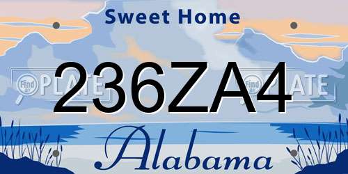 236ZA4 Alabama License Plate