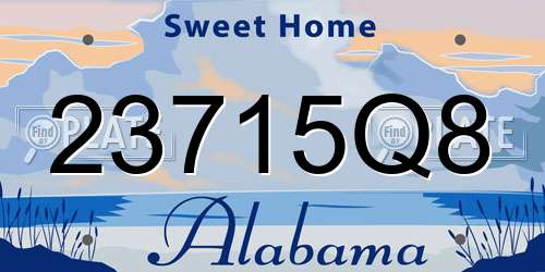 23715Q8 Alabama License Plate