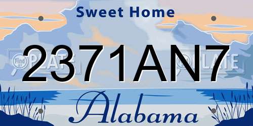 2371AN7 Alabama License Plate