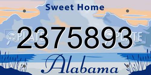 2375893 Alabama License Plate