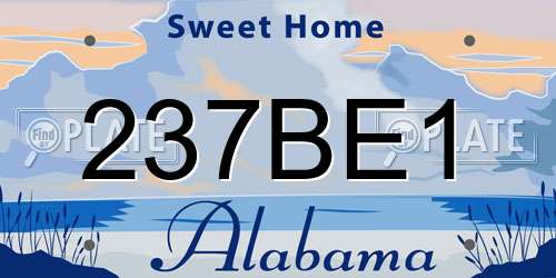 237BE1 Alabama License Plate