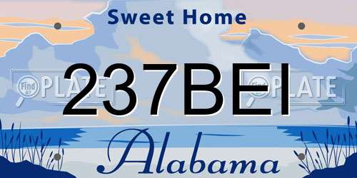 237BEI Alabama License Plate