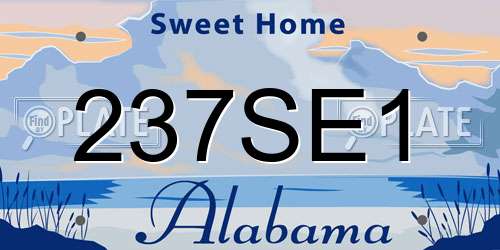 237SE1 Alabama License Plate