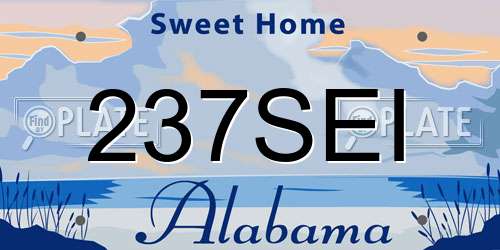 237SEI Alabama License Plate