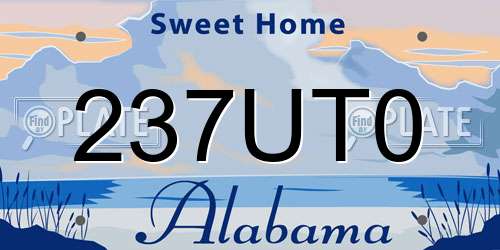 237UT0 Alabama License Plate