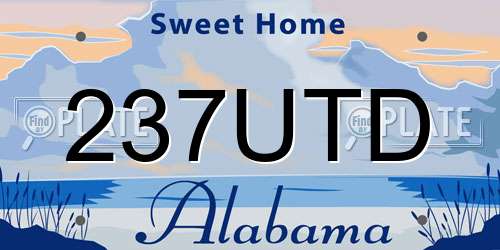 237UTD Alabama License Plate