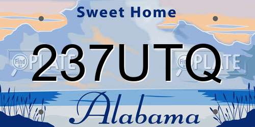 237UTQ Alabama License Plate