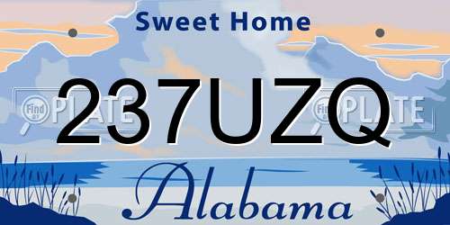 237UZQ Alabama License Plate