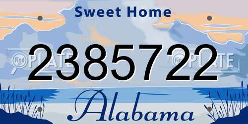 2385722 Alabama License Plate