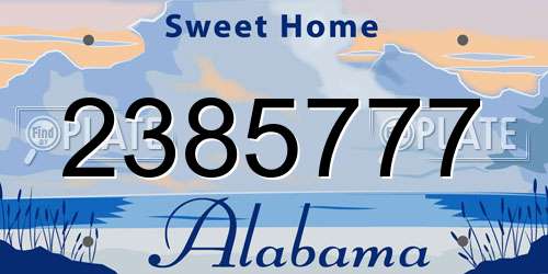 2385777 Alabama License Plate