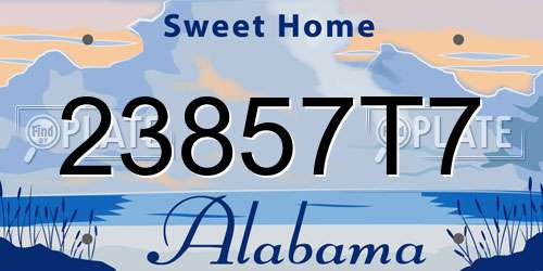 23857T7 Alabama License Plate