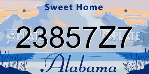 23857Z7 Alabama License Plate