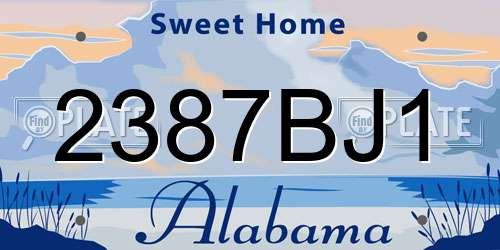 2387BJ1 Alabama License Plate