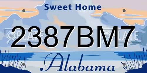 2387BM7 Alabama License Plate