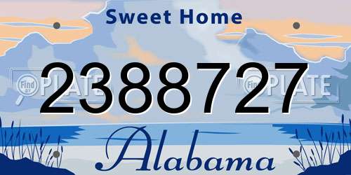 2388727 Alabama License Plate