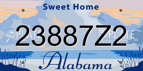 23887Z2 Alabama License Plate