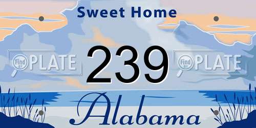 239 Alabama License Plate