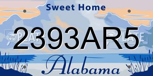 2393AR5 Alabama License Plate