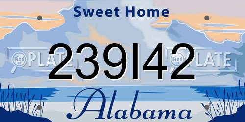 239I42 Alabama License Plate
