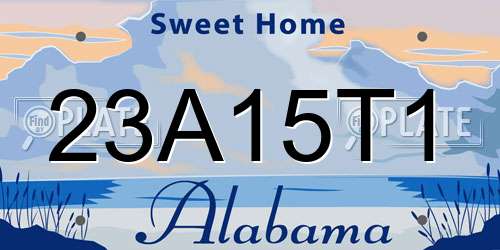 23A15T1 Alabama License Plate