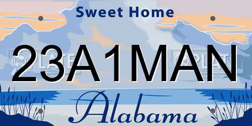 23A1MAN Alabama License Plate