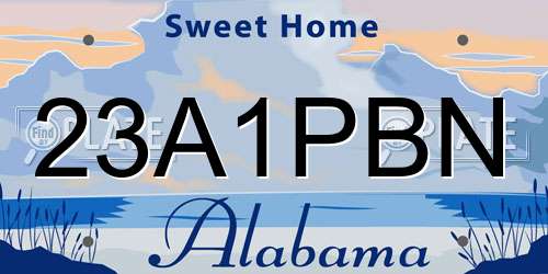 23A1PBN Alabama License Plate