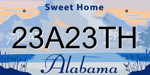 23A23TH Alabama License Plate