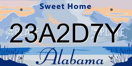 23A2D7Y Alabama License Plate