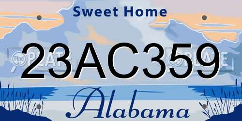 23AC359 Alabama License Plate