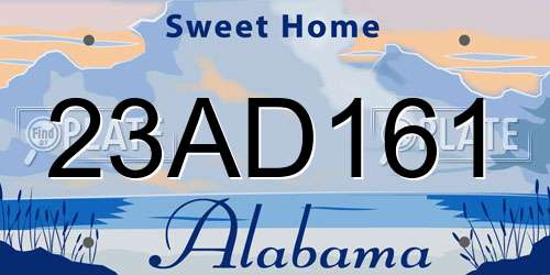 23AD161 Alabama License Plate