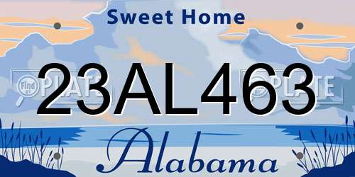 23AL463 Alabama License Plate