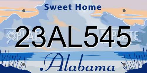 23AL545 Alabama License Plate