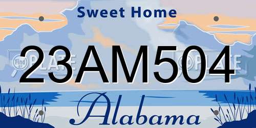 23AM504 Alabama License Plate