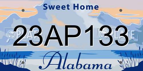 23AP133 Alabama License Plate