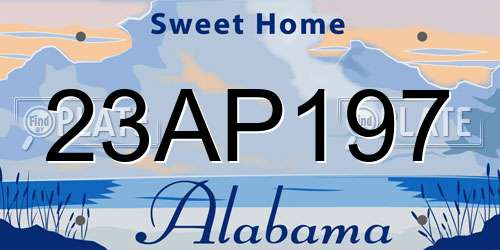 23AP197 Alabama License Plate
