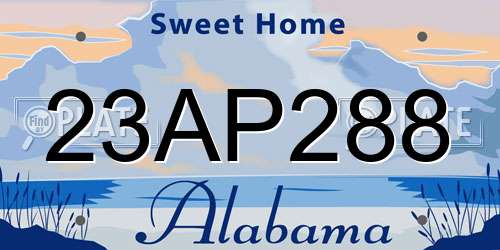 23AP288 Alabama License Plate