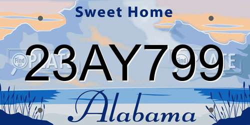 23AY799 Alabama License Plate