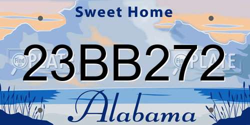 23BB272 Alabama License Plate