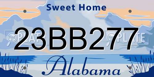 23BB277 Alabama License Plate