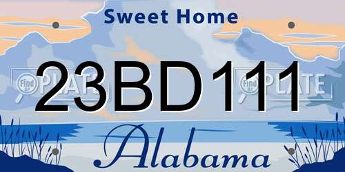 23BD111 Alabama License Plate