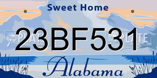 23BF531 Alabama License Plate