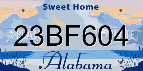 23BF604 Alabama License Plate