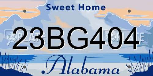 23BG404 Alabama License Plate