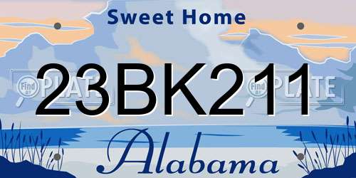 23BK211 Alabama License Plate