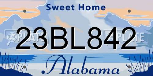 23BL842 Alabama License Plate