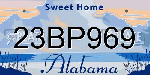 23BP969 Alabama License Plate